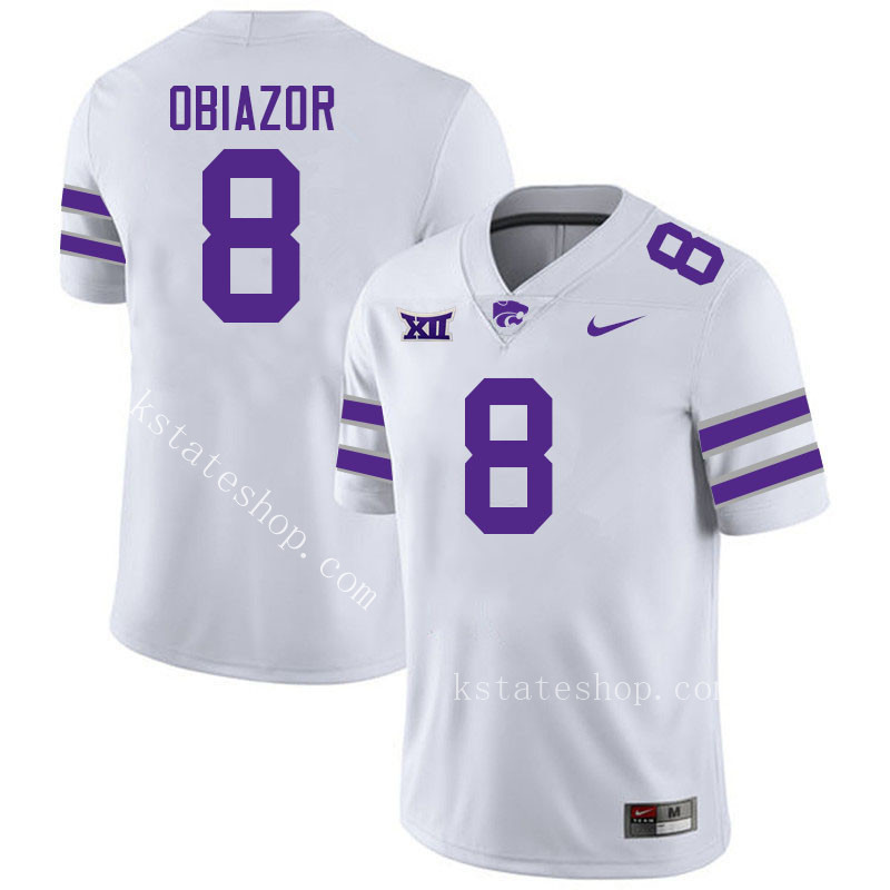 Chiddi Obiazor Kansas State Jersey,Kansas State Wildcats #8 Chiddi Obiazor Jersey Youth-White